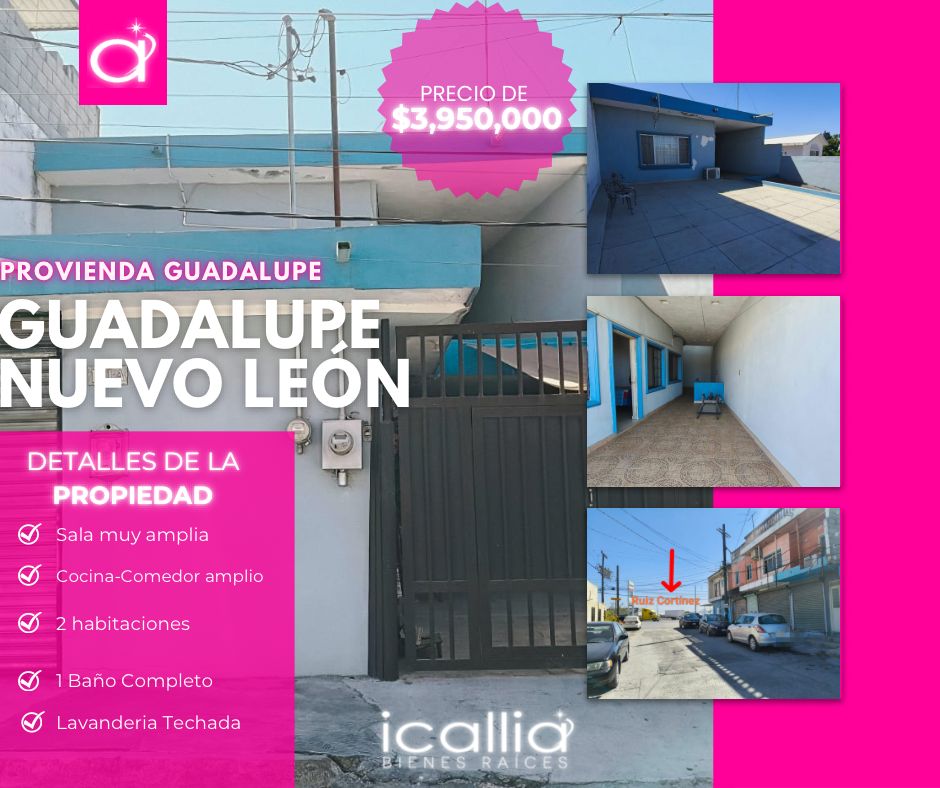 En venta casa en Provivienda, Guadalupe, NL